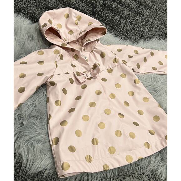 C&C California Blush & Rose Gold PolkaDot Raincoat 2T - Picture 2 of 4